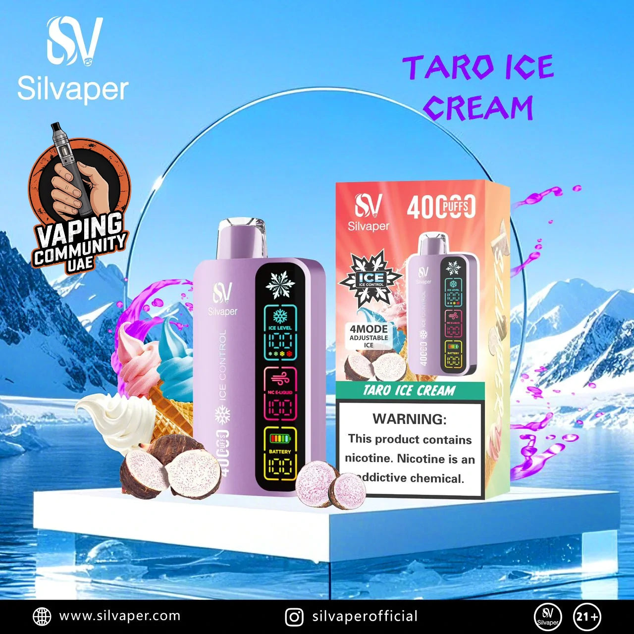 SILVAPER 4 Mode Adjustable Ice 40000 Puffs Disposable Vape