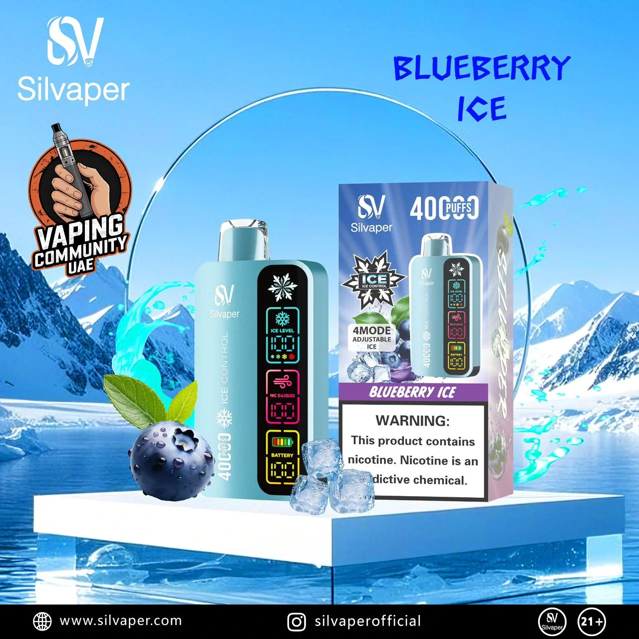 SILVAPER 4 Mode Adjustable Ice 40000 Puffs Disposable Vape