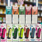 Display of Kief vape device packaging with various flavors on a shelf.
