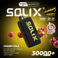 SOLIX vape device with cherry cola flavor on a dark background