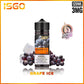 ISGO Grape Ice vape juice bottle with grapes and warning label on a white background