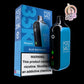 Pod Salt vape device and packaging with blue raspberry flavor on a black background