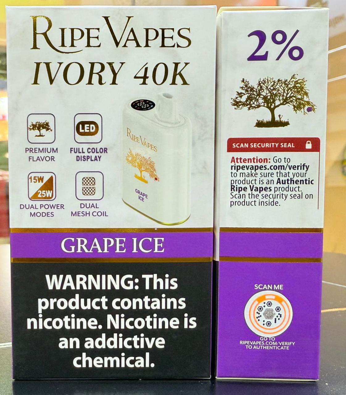 Ripe Vapes IVORY 40000 Puffs Disposable Vape